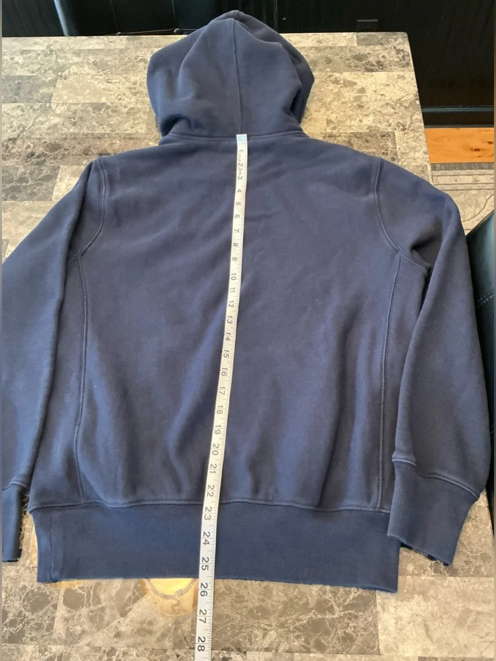 J. Crew 14oz Fall Fleece Heritage Hoodie Navy Pullover Sweatshirt Mens Unisex SM